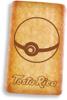 Imagen de la galleta TostaRica con el dibujo de la Poké Ball