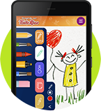 Tablet accediendo a la aplicación de Dibujando con TostaRica